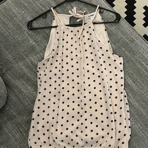Light pink/cream with black polka dot *like new*